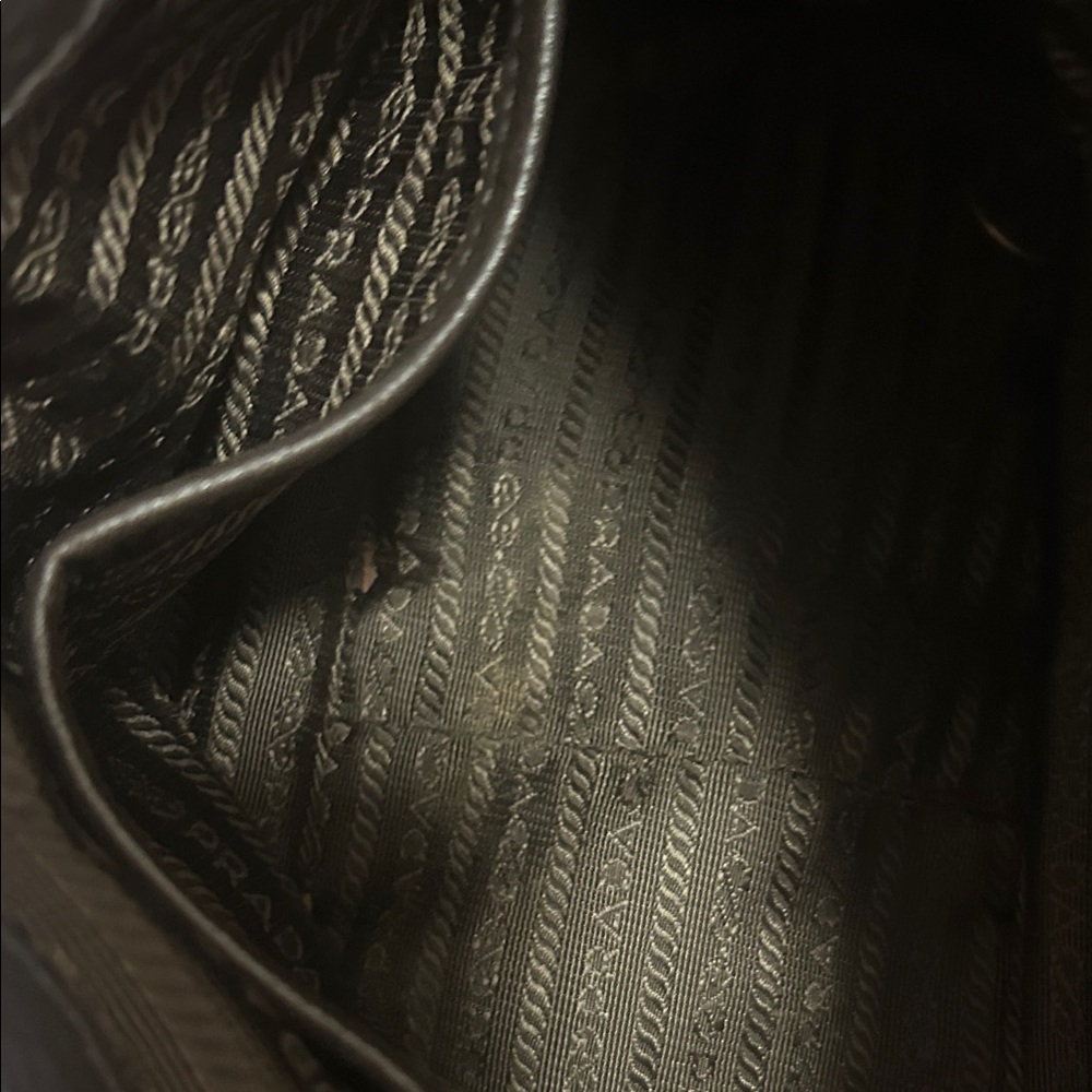 Authentic Prada Olive Nylon Satchel with Dark Brown Leather Handles - Picture 10 of 12